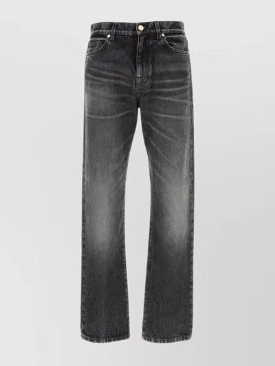 Versace Slate Denim Jeans In Black