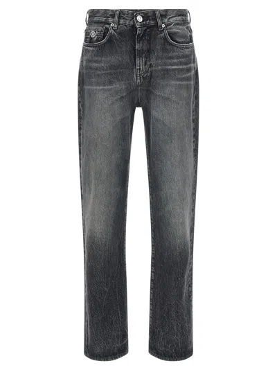 Versace Stone Wash Jeans In Gray