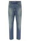 Versace Stone-washed Distressed Jeans In Blue