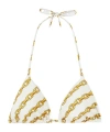 Versace Foulard Print Triangle Bikini Top In White