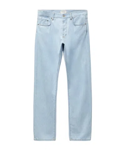 Versace Straight Chambray Jeans In Blue