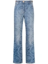 VERSACE STRAIGHT JEANS WITH BAROCCO PRINT