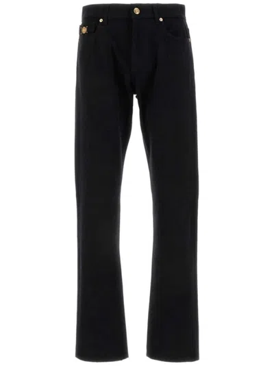Versace Mid-rise Slim-fit Jeans In Black