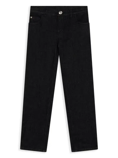 Versace Kids' Straight-leg Jeans In Black