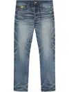 Versace Blue Jeans With Regular Fit And Medusa Hardware In Blue