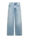 Versace Stonewashed Denim Wide Jeans In Blue