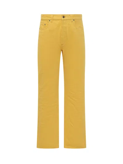 Versace Straight Leg Jeans In Yellow
