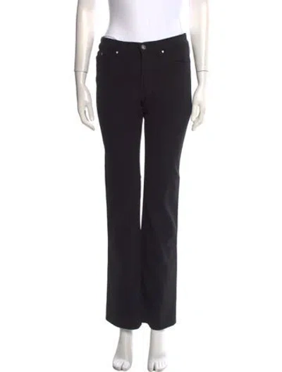 Pre-owned Versace Straight Leg Pants In Black