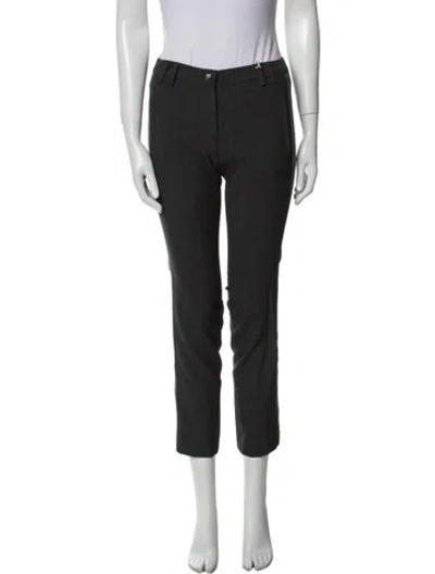 Pre-owned Versace Straight Leg Pants In Black