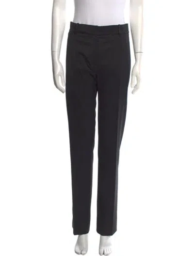 Pre-owned Versace Straight Leg Pants In Black