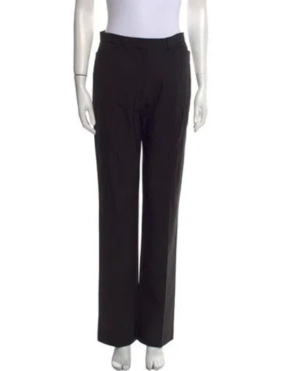 Pre-owned Versace Straight Leg Pants In Black