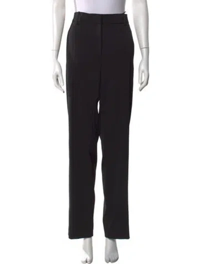 Pre-owned Versace Straight Leg Pants In Black