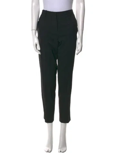 Pre-owned Versace Straight Leg Pants In Black