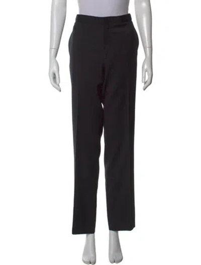 Pre-owned Versace Straight Leg Pants In Black