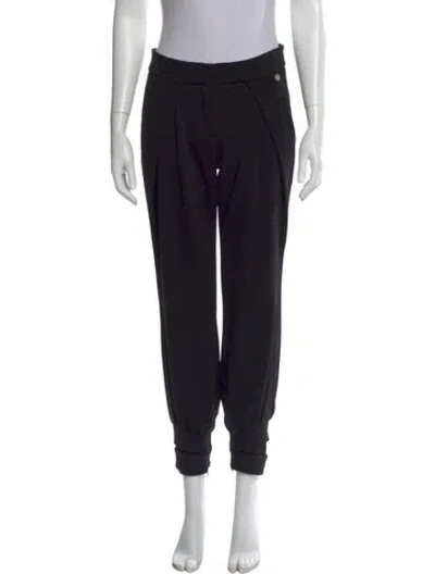 Pre-owned Versace Straight Leg Pants In Black