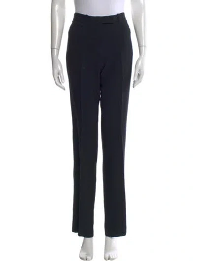 Pre-owned Versace Straight Leg Pants In Black
