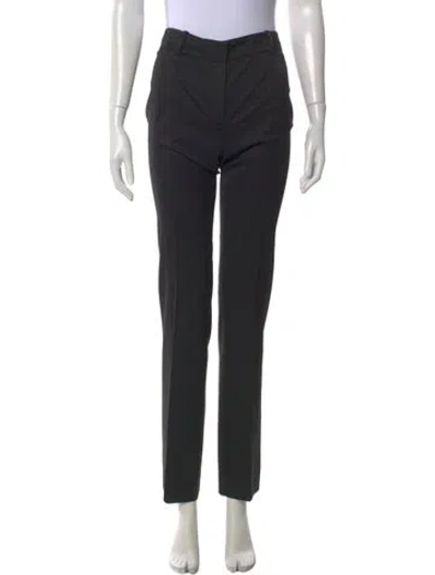 Pre-owned Versace Straight Leg Pants In Black