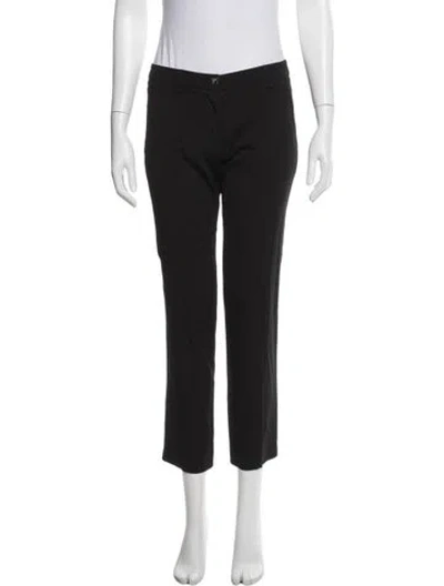 Pre-owned Versace Straight Leg Pants In Black