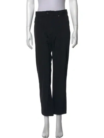 Pre-owned Versace Straight Leg Pants In Black