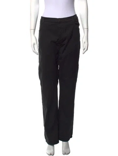 Pre-owned Versace Straight Leg Pants In Black