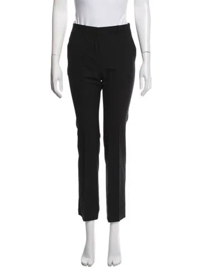 Pre-owned Versace Straight Leg Pants In Black
