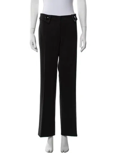 Pre-owned Versace Straight Leg Pants In Black
