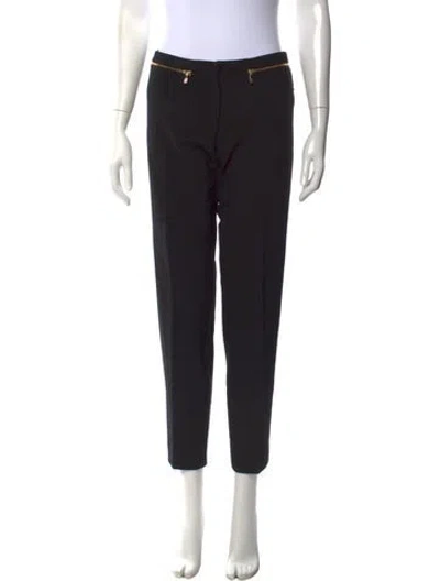 Pre-owned Versace Straight Leg Pants In Black