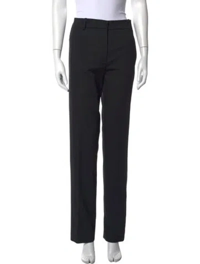 Pre-owned Versace Straight Leg Pants In Black