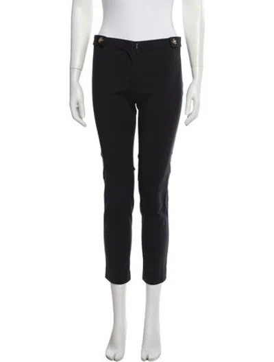 Pre-owned Versace Straight Leg Pants In Black