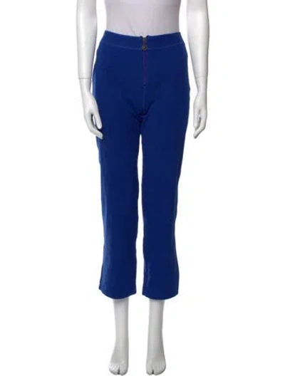 Pre-owned Versace Straight Leg Pants In Blue