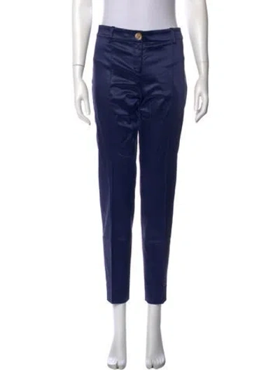 Pre-owned Versace Straight Leg Pants In Blue