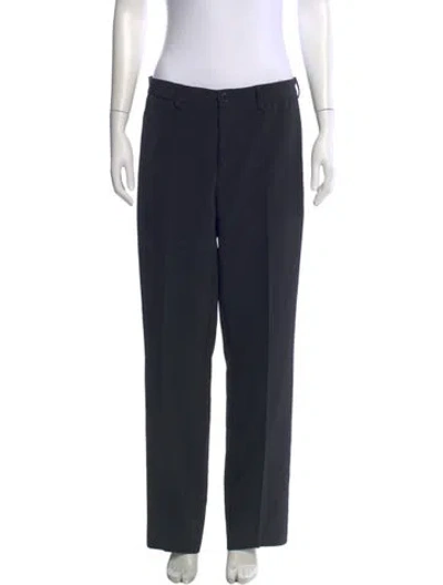 Pre-owned Versace Straight Leg Pants In Blue