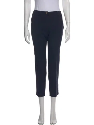 Pre-owned Versace Straight Leg Pants In Blue