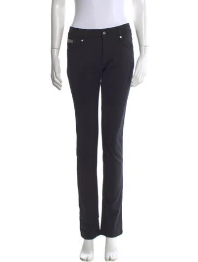 Pre-owned Versace Straight Leg Pants In Blue