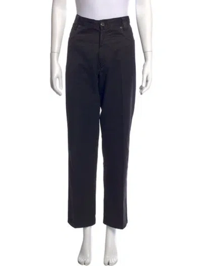 Pre-owned Versace Straight Leg Pants In Blue