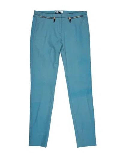 Pre-owned Versace Straight Leg Pants In Blue