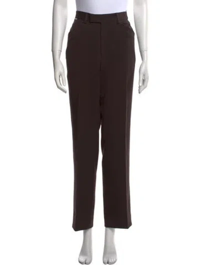 Pre-owned Versace Straight Leg Pants In Brown