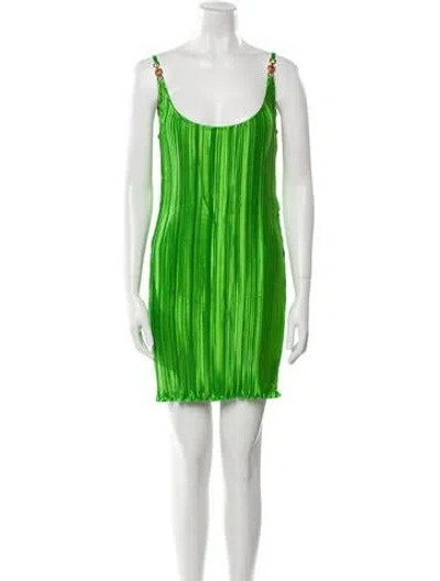 Pre-owned Versace Straight Leg Pants In Green