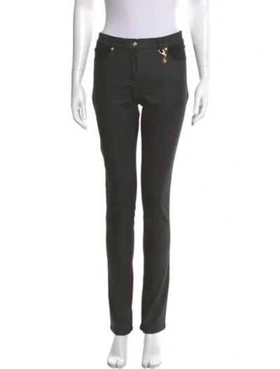 Pre-owned Versace Straight Leg Pants In Green