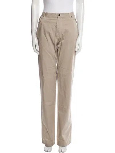 Pre-owned Versace Straight Leg Pants In Neutral