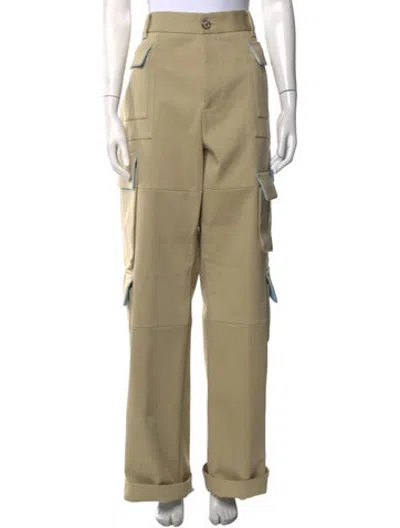 Pre-owned Versace Straight Leg Pants In Neutrals