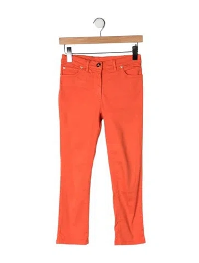 Pre-owned Versace Straight Leg Pants In Orange