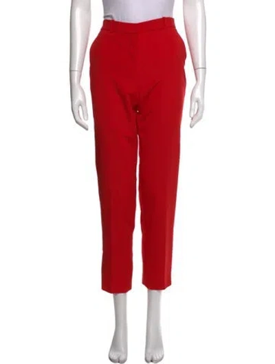 Pre-owned Versace Straight Leg Pants In Red
