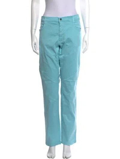 Pre-owned Versace Straight Leg Pants W/ Tags In Blue