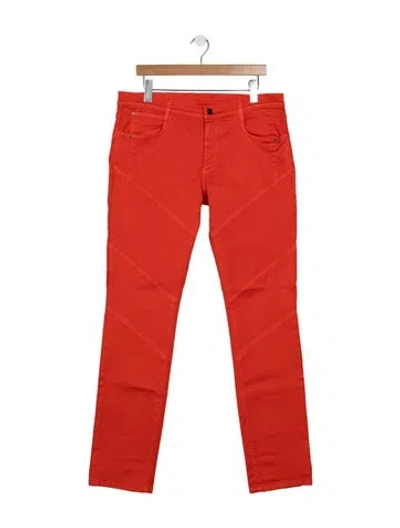 Pre-owned Versace Straight Leg Pants W/ Tags In Orange