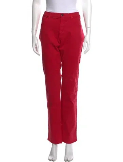Pre-owned Versace Straight Leg Pants W/ Tags In Red
