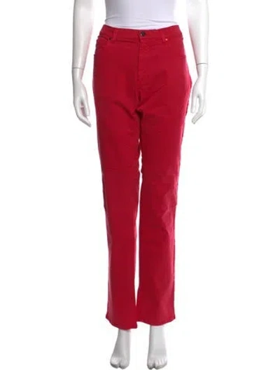 Pre-owned Versace Straight Leg Pants W/ Tags In Red