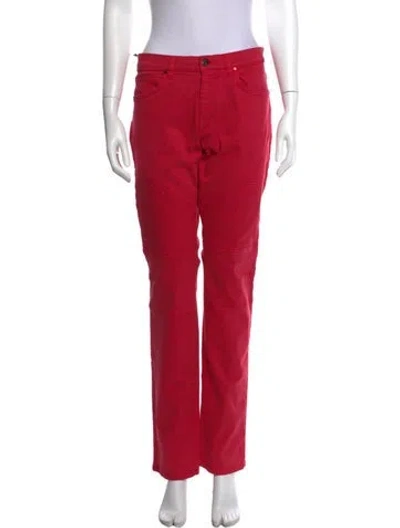 Pre-owned Versace Straight Leg Pants W/ Tags In Red