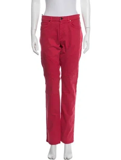 Pre-owned Versace Straight Leg Pants W/ Tags In Red