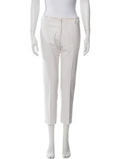 Pre-owned Versace Straight Leg Pants In White
